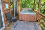 The hot tub on the lower deck